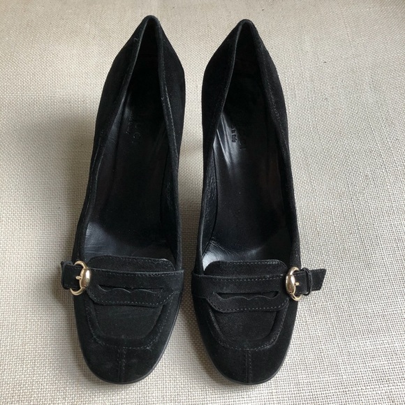 Gucci Pumps Black Suede Horsebit Heels 5.5 - Picture 3 of 8